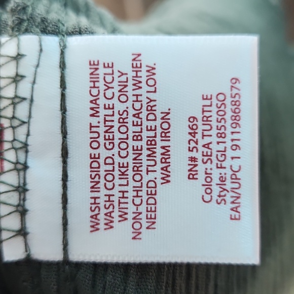 $5☃️Faded Glory Green Embroidered Tie Neck w/Tassels Elastic Sleeve Hems Xl - Picture 6 of 7